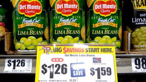H-E-B Del Monte 'Compare' Shelf Tag