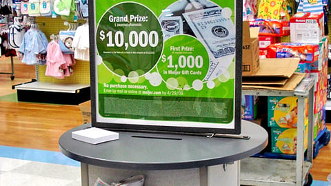 Meijer General Mills 'Save Green' Entry Stand