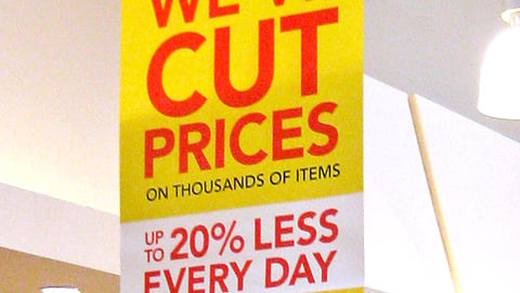 Albertsons 'Price Cut' Ceiling Sign