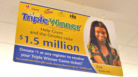 Giant 'Triple Winner Game' Ceiling Sign