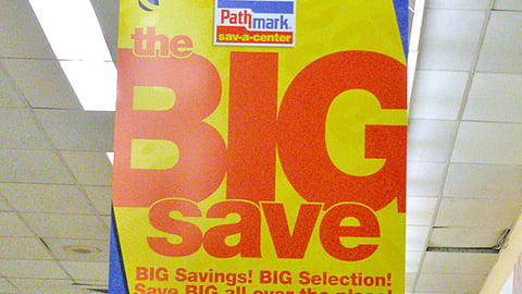 Pathmark 'Big Save' Ceiling Signs
