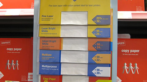 Staples Paper Samples Shelf Display