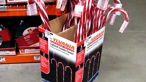 Sylvania Lighted Candy Canes Dump Bin