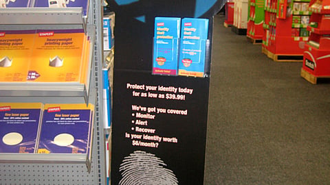 Staples Identity Theft Protection Standee