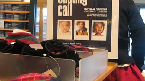 Gap Kids 'Casting Call' Shelf Sign
