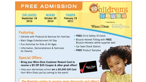 Winn-Dixie 'Children's Expo Splash Page