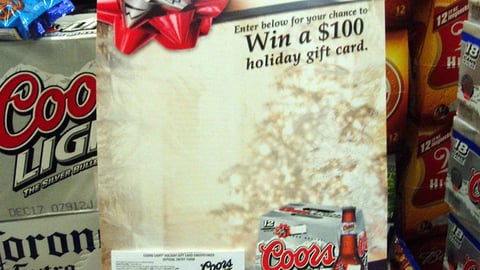 Coors Light Holiday Sweeps Case Card