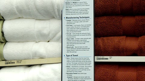 Bed Bath & Beyond 'How to Buy Towels' Sign