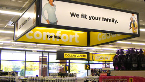 Dollar General Ceiling Display System