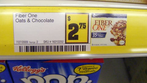 Dollar General Fiber One Price Label