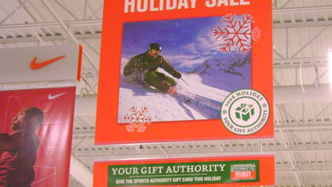 Sports Authority Holiday Ceiling Hanger