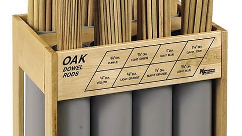 Midwest Fastener Oak Dowel Rods Display