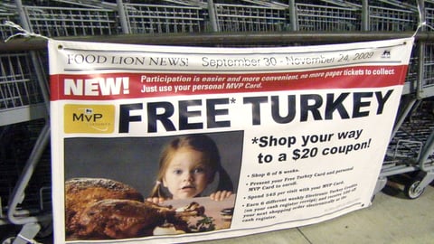 Food Lion 'Free Turkey' Banner