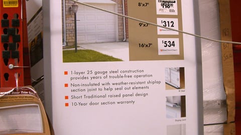 Home Depot/Clopay Swing Bay Sign