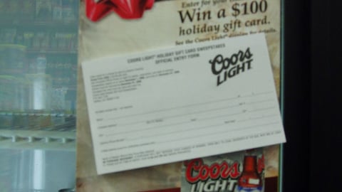 Coors Light Holiday Sweeps Cooler Cling