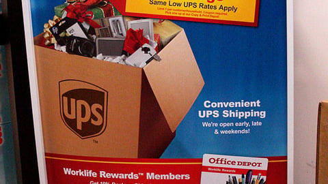 Office Depot UPS Stanchion Sign