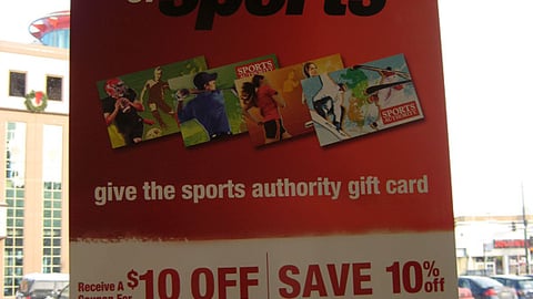 Sports Authority Holiday Gift Card Window Cling