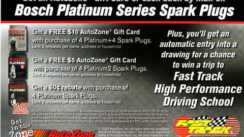 AutoZone/Bosch 'Fast Track' Sweepstakes