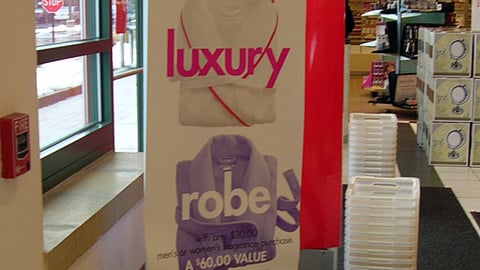 Ulta Robe Giveaway Stanchion Sign