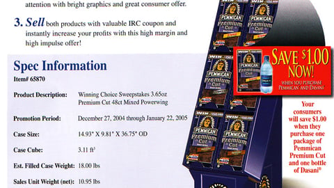 Pemmican/Dasani Promotion Information