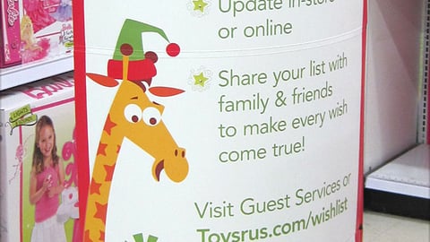 Toys "R" Us 'Wish List' Stanchion Sign
