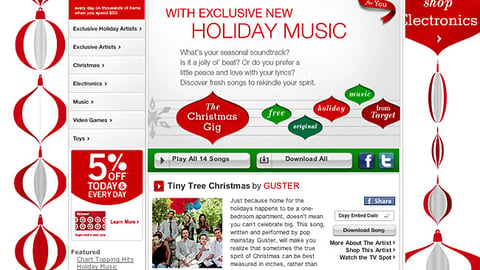Target 'Holiday Music' Website