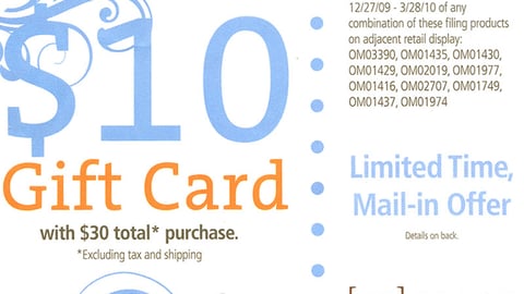 OfficeMax [IN]Place Incentive Take-One