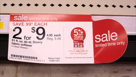 Target Downy Shelf Tag
