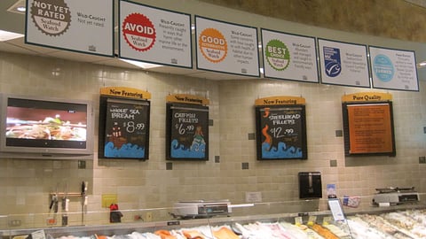 Whole Foods Seafood-Sustainability Rating Signs