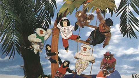 Ganz Monkey Paradise Palm Tree Display