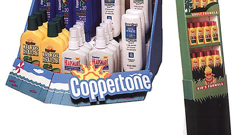 Coppertone Corrugated Display