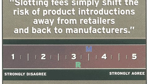 Manufacturer and Retailer Opinions: "Slotting fees simply shift the risk of product introductions away from retailers and back t