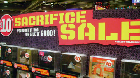Virgin 'Sacrifice Sale' Endcap Header
