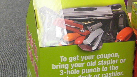 Staples 'Trade In. Trade Up' Standee