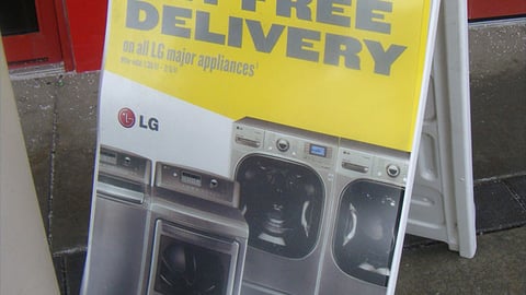 Best Buy LG 'Free Delivery' A-Board