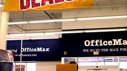 OfficeMax 'Good News' Ceiling Banner