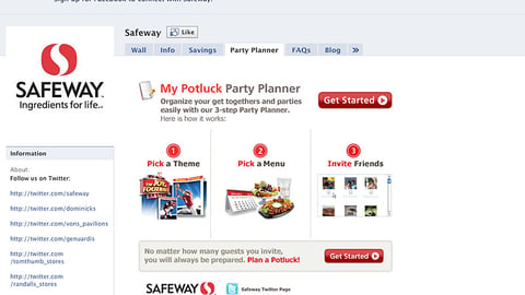 Safeway 'My Potluck' Facebook Page