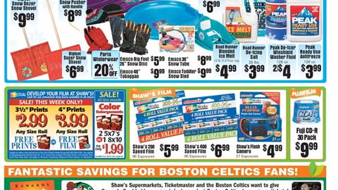 Shaw's Celtics Ticket Offer