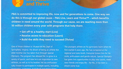 P&G 'Live, Learn and Thrive' FSI