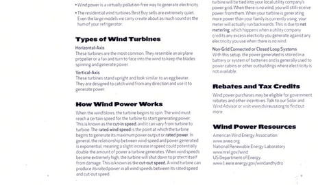 Best Buy 'Know Your Wind' Handout