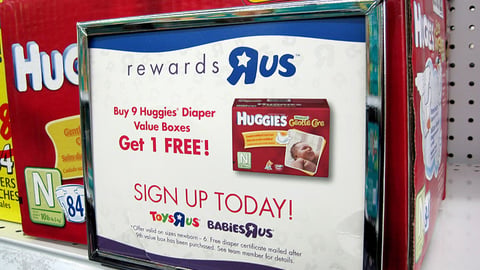 Toys "R" Us Huggies Incentive Shelf Sign