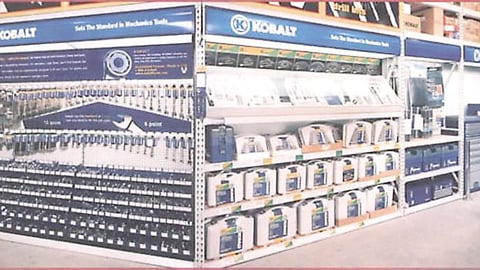 Kobalt Tool Products Display