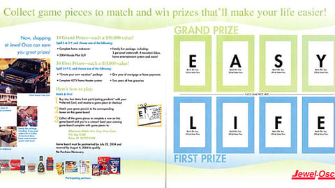 Jewel-Osco 'Match. Win. Easy.' Game Board