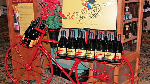 Red Bicyclette Wine Display