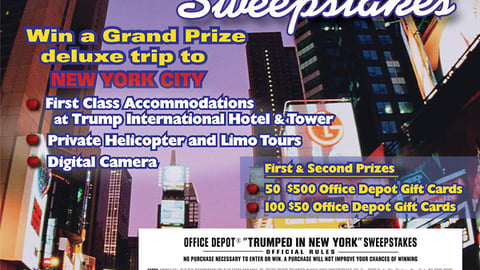Office Depot "Trumped in New York" Tear Pad