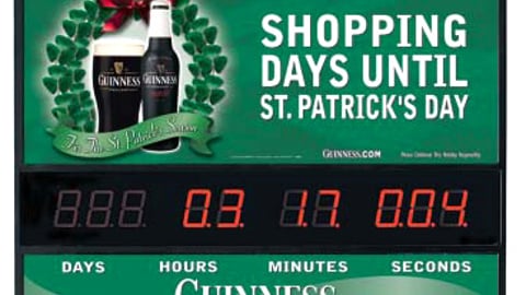Guinness St. Patrick's Day Bar Clock