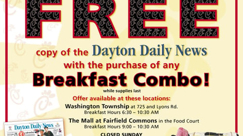 Dayton Daily News, Chick-fil-A Breakfast Promotion Graphics