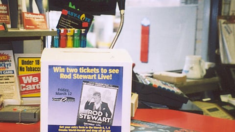 Omaha World Herald, Bucky's Express Rod Stewart Promotion Sign