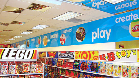 KB Toys Overhead Signage