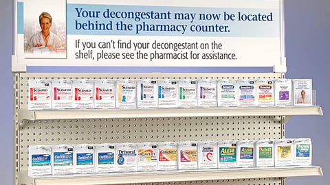 Pfizer Decongestant Shelf Sign